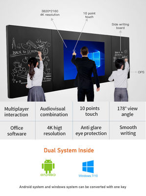 Okullar ve Kurumlar için 86 Inç 4K Akıllı Nano Blackboard Dokunmatik Ekran