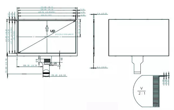 40 Pin 10.1 Inch LCD Ekranı TFT LCD Ekran Modülü 1204×600 LVDS Arayüzü Geniş Görünüm