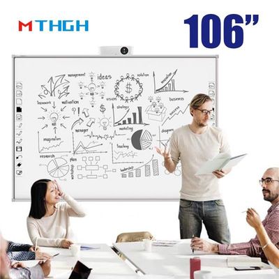 106 inç Elektromanyetik Dokunmatik Akıllı Tahta 3840X2160 Ekran Çözünürlüğü Okul İlişkisi için