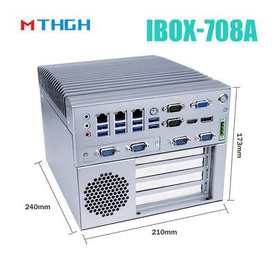 I3 6100T Dört çekirdekli Fansiz Endüstriyel Mini Bilgisayar 12V DC Güç kaynağı ve 64G SSD ile