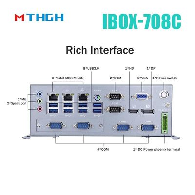 IBOX-708C Fanless Endüstriyel Mini PC 8GB DDR4 Quad Core I7 6700T ile
