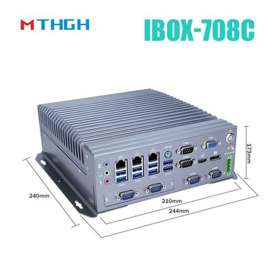 IBOX-708C Endüstriyel Mini PC HDMI/DP/VGA 6*COM 8*USB3 desteği.0