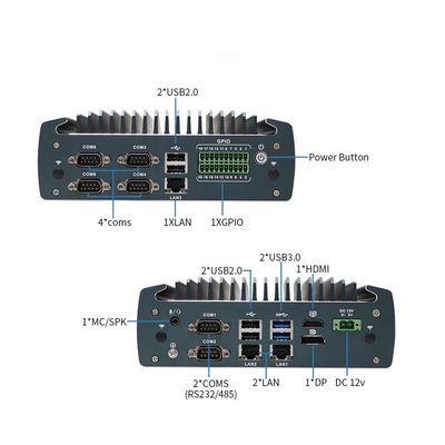 IBOX-1226 J6412 Endüstriyel Fansiz Mini Bilgisayar 32GB RAM ve 12V DC Girişi