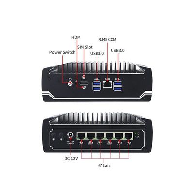 IBOX-501 N18 Fanless Endüstriyel Mini PC Quad Core 32 GB MSATA ile depolama