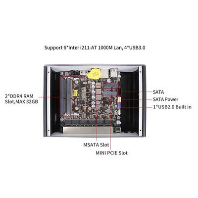 IBOX-501 N18 Fanless Endüstriyel Mini PC Quad Core 32 GB MSATA ile depolama