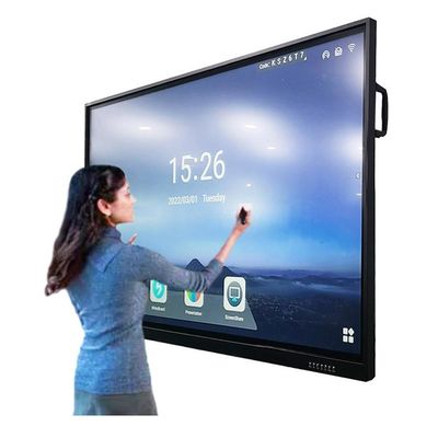 4K 75 Inç 20 Noktalı Kızılötesi Dokunmatik Interaktif Tahta Okul Sınıf Öğretimi İçin