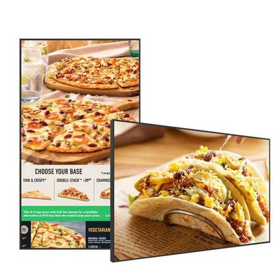 Restoran Elektronik Dijital Tabela 49 inç Asılı Duvar Montajlı Dijital Ekran 3840x2160 çözünürlüğü ile