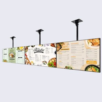 Restoran Elektronik Dijital Tabela 49 inç Asılı Duvar Montajlı Dijital Ekran 3840x2160 çözünürlüğü ile
