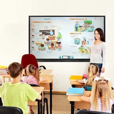 110 Inch Interactive Touch Screen Display 16 9 Aspect Ratio DP Arayüzü Profesyonel Gösterim Tahtası