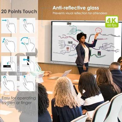 Immersive Touchscreen Demo Board 3840x2160 4K Çözünürlük 1200 1 Kontrast oranı Akıllı Ekran Paneli