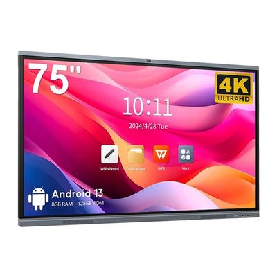 4K HD Okul Etkileşimli Whiteboard Android13 8 128G Win10 Çift Sistem Dokunmatik Ekran