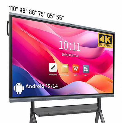 4K HD Okul Etkileşimli Whiteboard Android13 8 128G Win10 Çift Sistem Dokunmatik Ekran