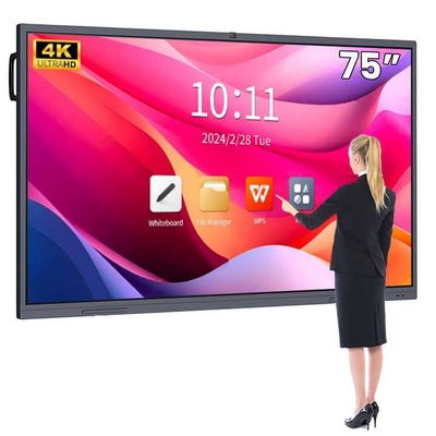 4K HD Okul Etkileşimli Whiteboard Android13 8 128G Win10 Çift Sistem Dokunmatik Ekran
