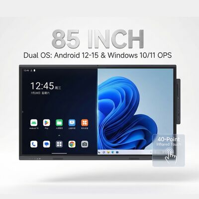 Tempered Glass Koruması ile Doğal Yazma Hissesi ve Anti-Glare Yüzeyi Sağlayan Interaktif Dokunmatik Ekran Whiteboard